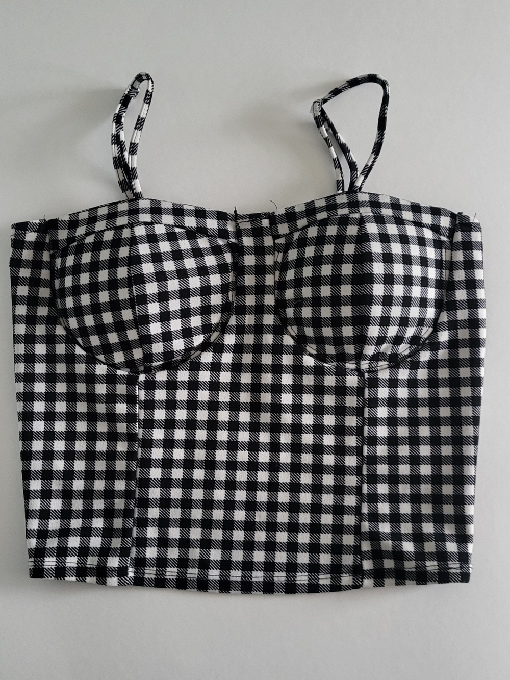 Gingham Bustier Camisole in Black & White